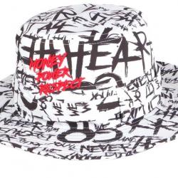 Grand Bob Blanc et Noir Fashion Streetwear Money Power avec Ficelle Taille unique Blanc