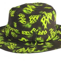 Grand Bob Vert Fluo et Noir Fashion Streetwear Bad Boys avec Ficelle Taille unique Vert