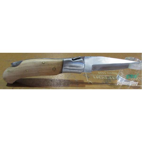 couteau de poche pliant avec manche en olivier, type laguiole