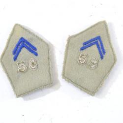 Paire pattes de col Armée Française années 1960 ? 58 régiment