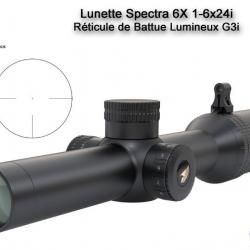 Lunette Chasse GPO SPECTRA 6X 1-6x24i  - Réticule Lumineux G3i Drive