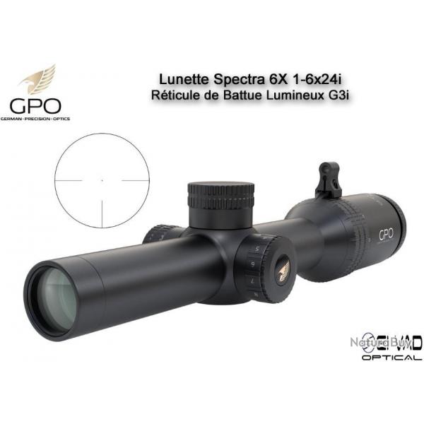 Lunette Chasse GPO SPECTRA 6X 1-6x24i  - Rticule Lumineux G3i Drive