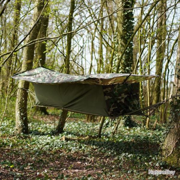 Hamac abris avec toit et moustiquaire (Couleur Camouflage Woodland)
