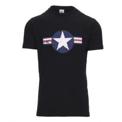 Tee shirt étoile USAF 2ème guerre mondiale Couleur Noir