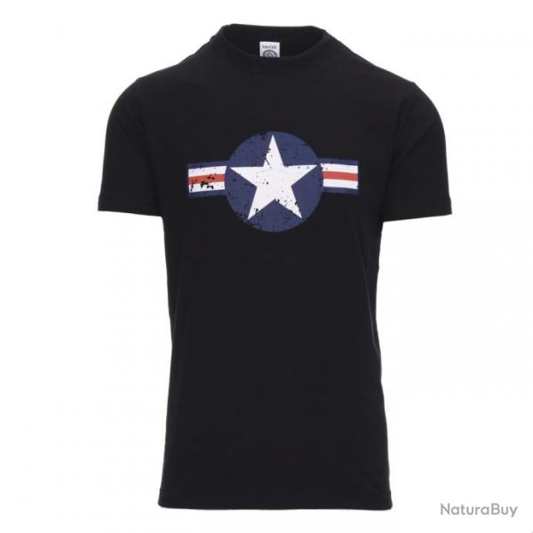 Tee shirt toile USAF 2me guerre mondiale Couleur Noir