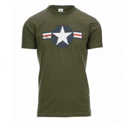 Tee shirt étoile USAF 2ème guerre mondiale Couleur Kaki