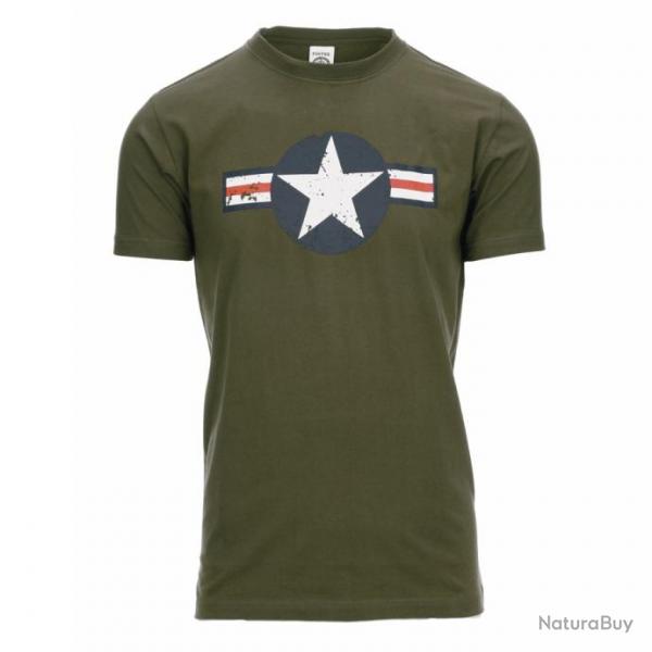 Tee shirt toile USAF 2me guerre mondiale Couleur Kaki