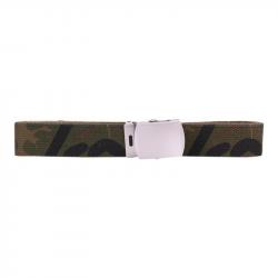 Ceinture toile 30mm avec boucle chromée (Couleur Camouflage Woodland)