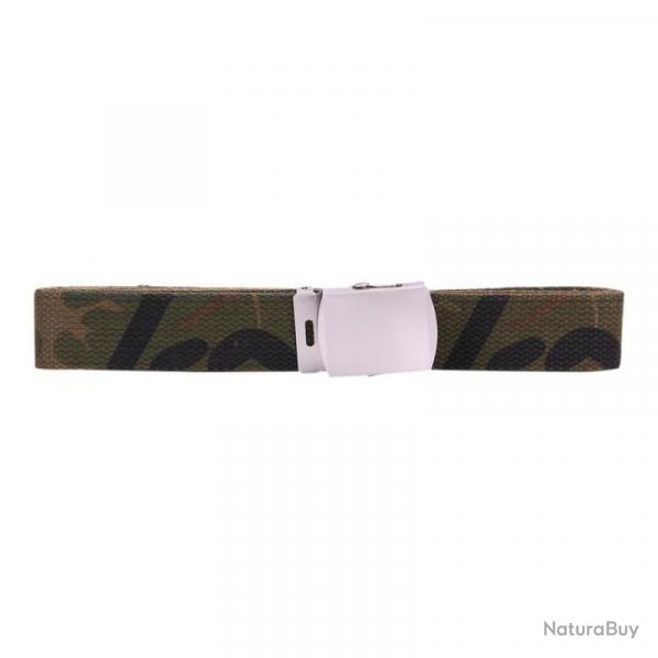 Ceinture toile 30mm avec boucle chrome (Couleur Camouflage Woodland)