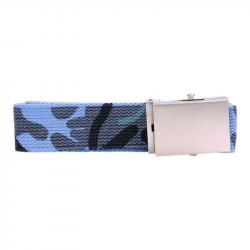 Ceinture toile 30mm avec boucle chromée (Couleur Camouflage Bleu ciel)
