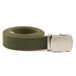 Ceinture toile 30mm avec boucle chromée (Couleur Kaki)
