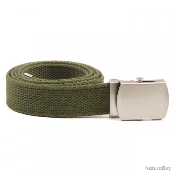 Ceinture toile 30mm avec boucle chrome (Couleur Kaki)