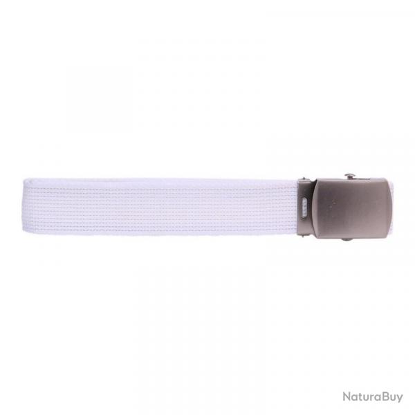 Ceinture toile 30mm avec boucle chrome (Couleur Blanc)