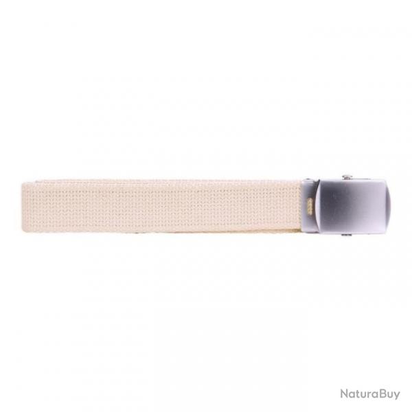 Ceinture toile 30mm avec boucle chrome (Couleur Beige)