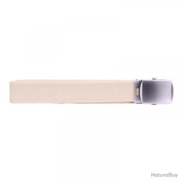 Ceinture toile 30mm avec boucle chrome (Couleur Beige)