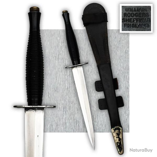 RARE & GRAND COUTEAU POIGNARD PARACHUTISTE ANGLAIS SHEFFIELD ENGLAND ORIGINAL