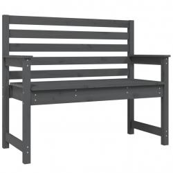 Banc de jardin meuble de patio d'extérieur terrasse gris 109x48x91,5 cm bois massif de pin 02_00117