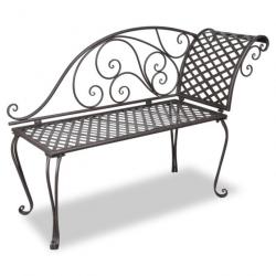 Chaise longue de jardin 128 cm acier antique marron 02_0011867