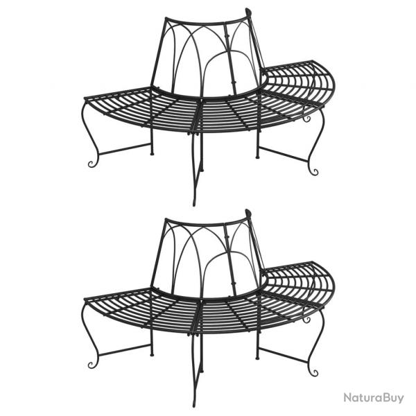 Banc de jardin meuble de patio d'extrieur terrasse demi-circulaire tour d'arbre 2 pices diamtre1