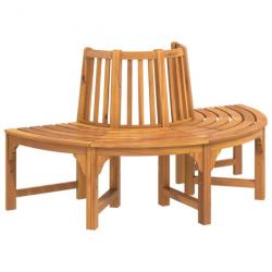 Banc de jardin meuble de patio d'extérieur terrasse demi-circulaire tour d'arbre diamètre 160cm boi