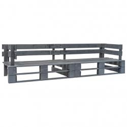 Canapé palette 2 places de jardin 220 x 66 x 55 cm gris bois 02_0011860