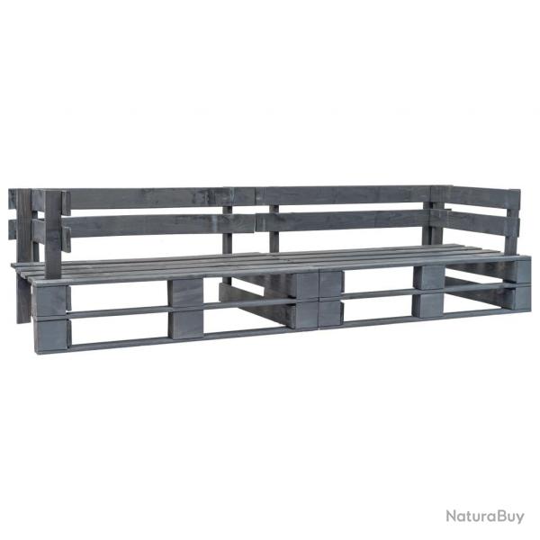 Canap palette 2 places de jardin 220 x 66 x 55 cm gris bois 02_0011860