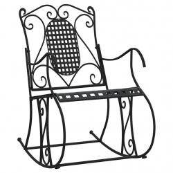 Banc de jardin meuble de patio d'extérieur terrasse à bascule 84 cm noir acier 02_0011847