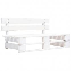 Banc de jardin meuble de patio d'extérieur terrasse palette de jardin bois blanc 02_0011835
