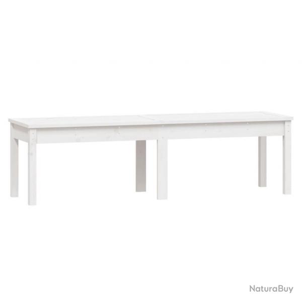 Banc de jardin meuble de patio d'extrieur terrasse  2 places blanc 159,5 x 44 x 45 cm bois massif