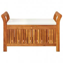 Banc de jardin meuble de patio d'extérieur terrasse de rangement de jardin avec coussin 91 cm bois