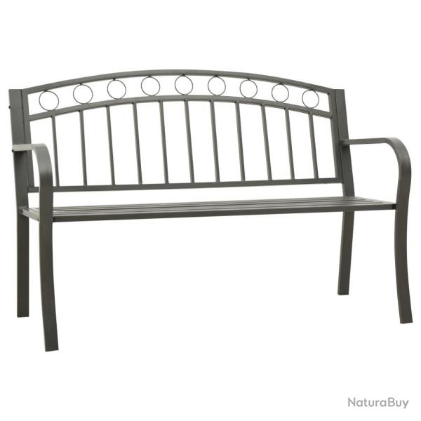Banc de jardin meuble de patio d'extrieur terrasse gris 120 cm acier 02_0011728