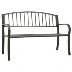 Banc de jardin meuble de patio d'extérieur terrasse gris 120 cm acier 02_0011729