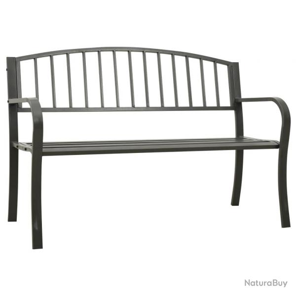 Banc de jardin meuble de patio d'extrieur terrasse gris 120 cm acier 02_0011729