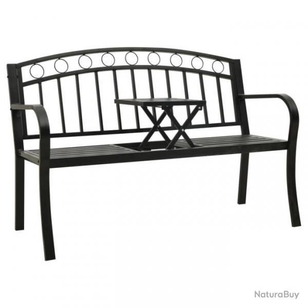 Banc de jardin meuble de patio d'extrieur terrasse avec une table 125 cm acier noir 02_0011645