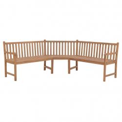 Banc de jardin meuble de patio d'extérieur terrasse d'angle de jardin 185 x 185 x 90 cm bois de tec