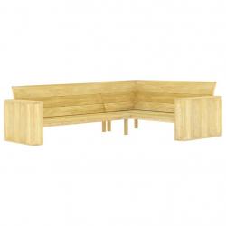 Banc de jardin meuble de patio d'extérieur terrasse d'angle de jardin 239 cm bois de pin imprégné 0