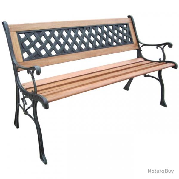 Hi Banc de jardin meuble de patio d'extrieur terrasse 126 cm bois 02_0011873