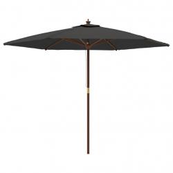 Parasol de jardin avec mât en bois 299 x 240 cm anthracite 02_0008334