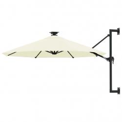 Parasol mural avec mât métallique et led 300 cm sable 02_0008694