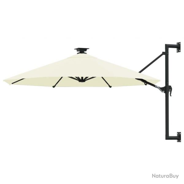 Parasol mural avec mt mtallique et led 300 cm sable 02_0008694