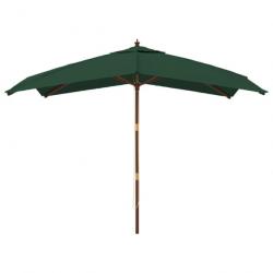 Parasol de jardin avec mât en bois 300 x 300 x 273 cm vert 02_0008370