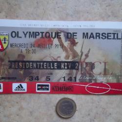 Ticket billet football collection Amical Lens/Marseille 24/07/2013 rare !