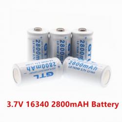 6 Pile ACCU Batterie Rechargeable Cr123A li-ion 16340 3.7V 2800 mAh CIGARETTE LED