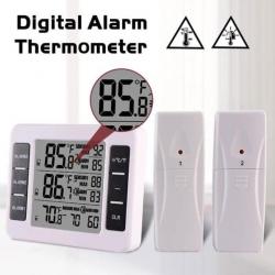 Thermomètre Numérique Sans Fil Intérieur Extérieur 2 Capteurs Alarme