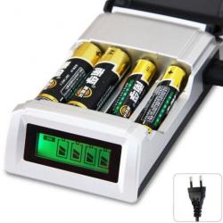 LCD 4 Emplacements Chargeur De Piles Rechargeables Pour AAA AA NI-MH Batterie