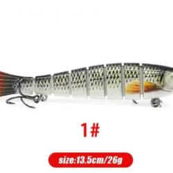 1 euro sans réserve ... Leurre Appât dur bionique articulé,  13.5cm, 26g leurre de pêche b