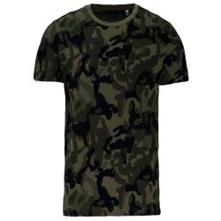Tee shirt manche courte camouflage olive camo