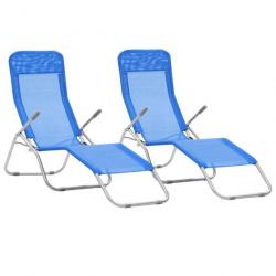 Lot de deux chaises longues pliables bleu 02_0011950