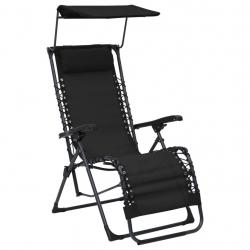 Chaise pliable de terrasse textilène noir 02_0011899