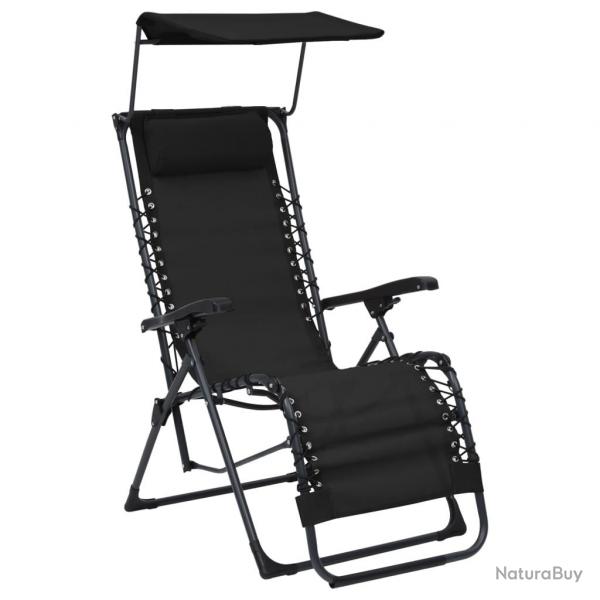 Chaise pliable de terrasse textilne noir 02_0011899